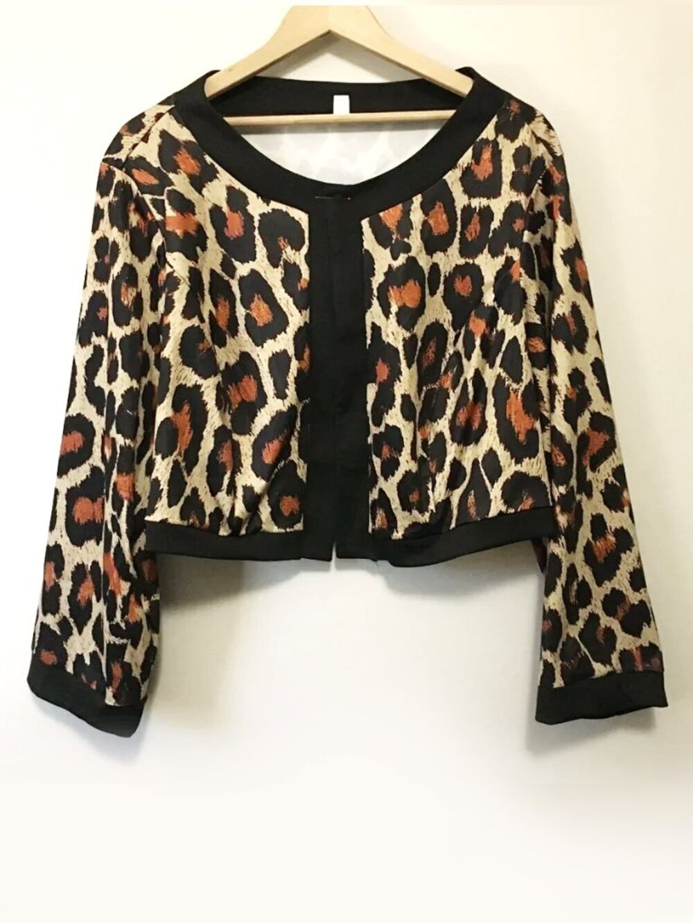 Sexy Leopard Print Costume Bolero Shrug Cropped Cardigan